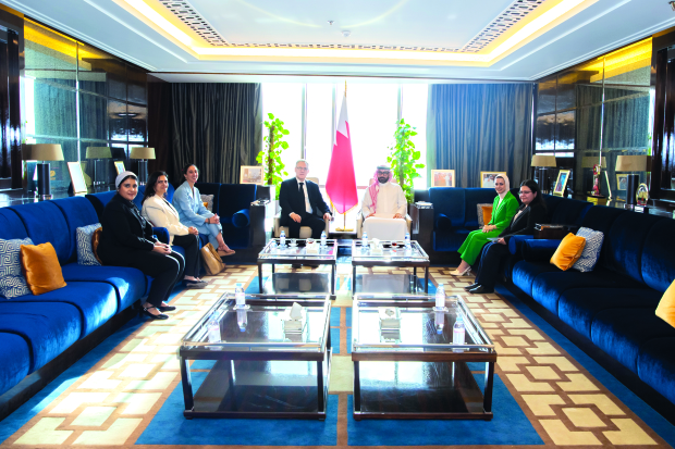 <p>Supreme Council for Youth and Sports (SCYS) secretary general Ayman Almoayyed received Dr Abdallah Al Dardari, assistant secretary general, assistant administrator and director of the Regional Bureau for Arab States at the United Nations Development Programme.</p>
<p>The meeting was attended by Youth Affairs Minister Rawan Tawfiqi. Mr Almoayyed emphasised that the SCYS views youth as the driving force of development. He noted that joint programmes with the UN represent an opportunity to support youth initiatives and empower national energies, particularly in innovation and entrepreneurship.</p>
<p>He also commended the important role played by the United Nations in supporting comprehensive development, highlighting the importance of directing co-operation towards building the capacities of Bahraini youth and enhancing their participation in sustainable development.</p>